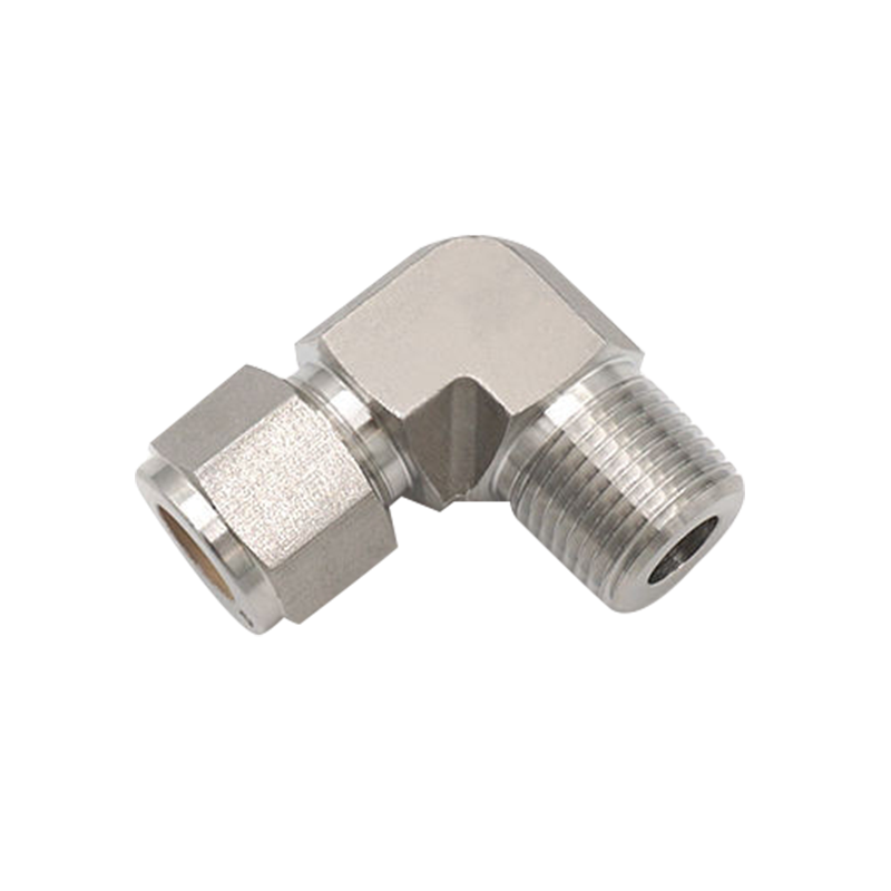 Acessórios para tubos de compressão de cotovelo masculino de aço inoxidável