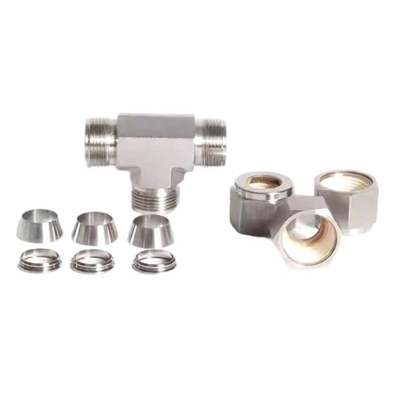 Acessórios para tubos de compressão de união em T de aço inoxidável